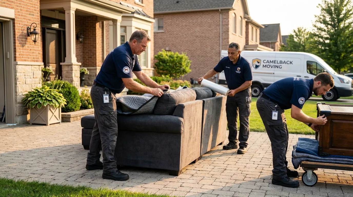 Large estate moving crew wrapping furniture in Silverdale, WA